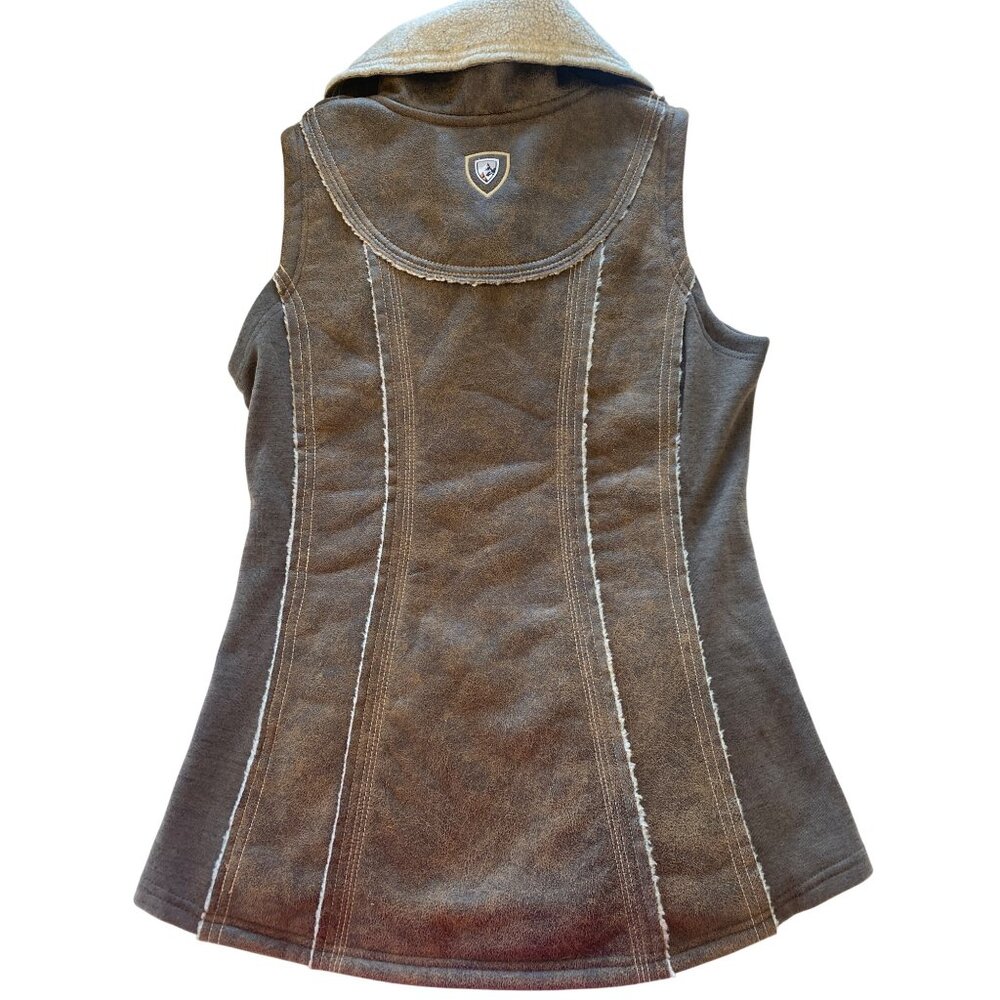 NWT KUHL Womens Dani Sherpa Vest Italian Faux Leather Shearling S Brown MSRP$219 - Picture 17 of 17